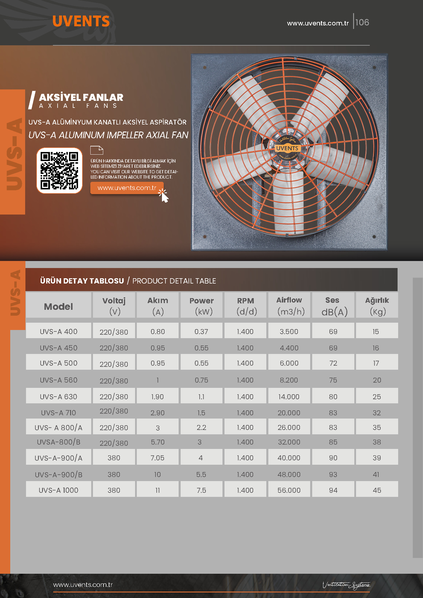 UVS-A ALUMINUM WING AXIAL ASPIRATOR