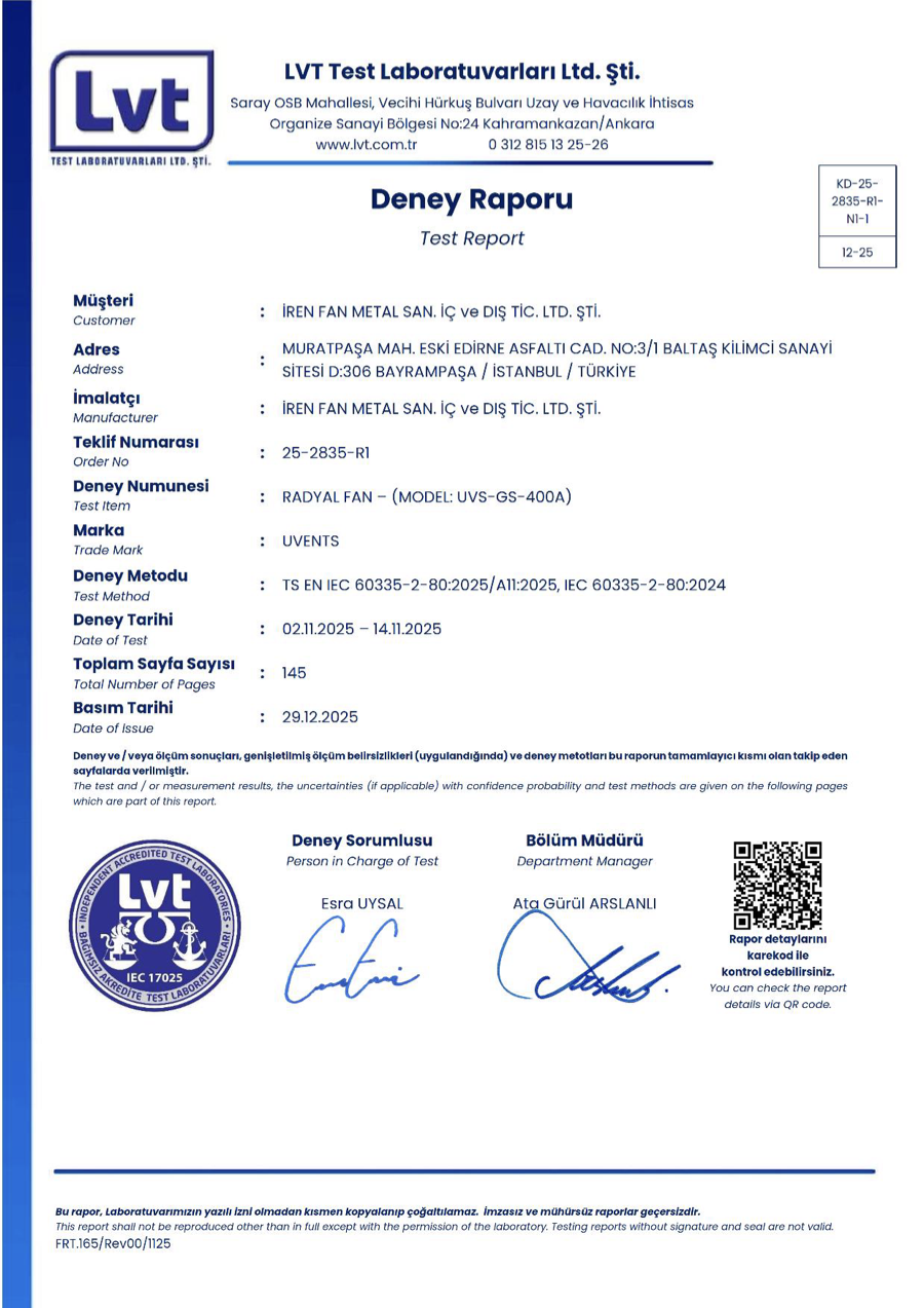 LVD certificate